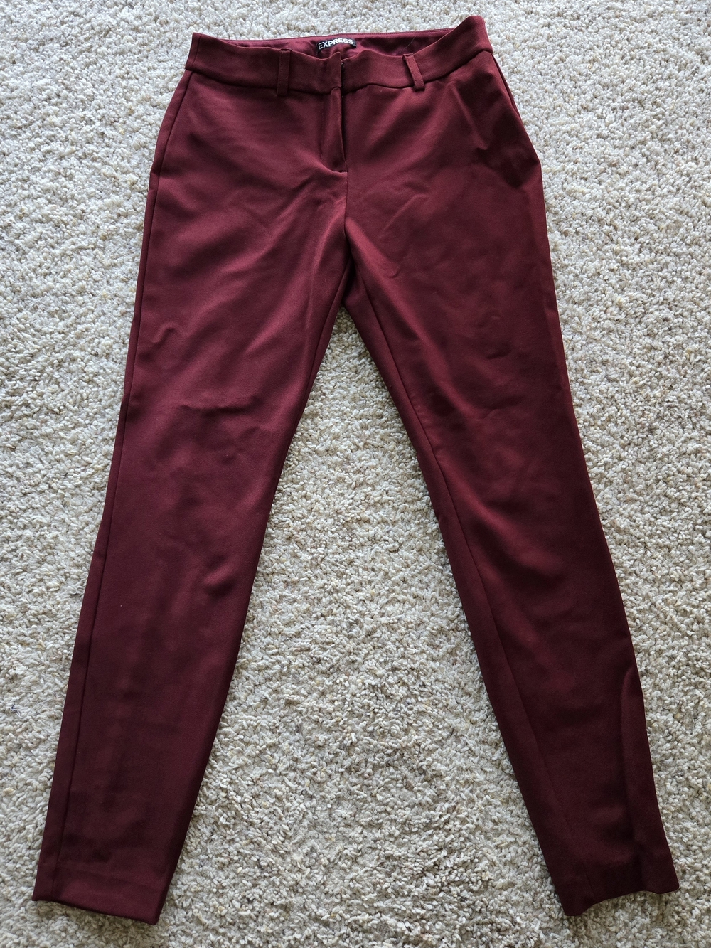 Express Slim Ankle Pants - Burgundy